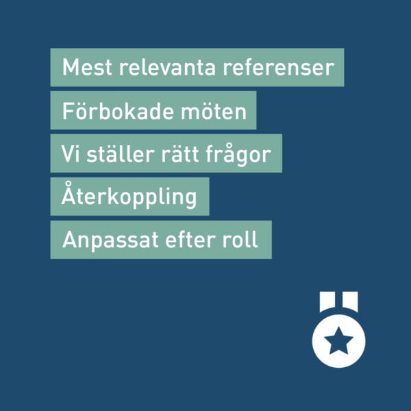 Huvudverket search process referenstagning. Referenser kandidat inför rekrytering inom ekonomi, finans, bank, besöksnäring, kommunikation & interim