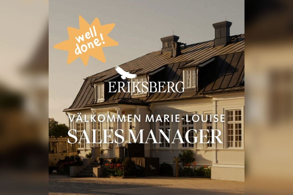Marie-Louise Sales Manager till Eriksberg Hotel & Nature Reserve | Huvudverket rekrytering